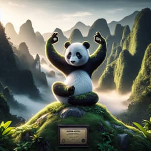 Panda Yoga Poses in Serene Mountain Paradise