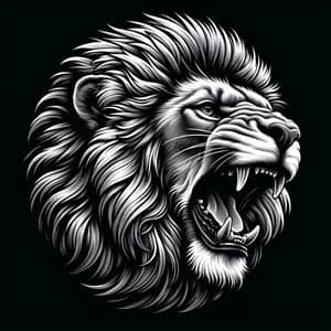 Powerful Lion Roaring - Exuding Strength and Fierceness