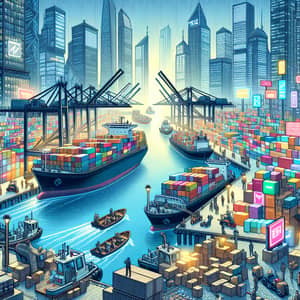 Vessels and FMCG Hub - A Port Scene