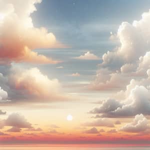 Tranquil Sunset Sky with Varied Color Clouds