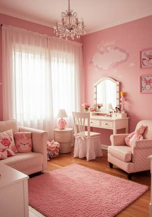 Pink-themed Girl's Room Design Inspiration