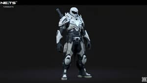 3D Sci-Fi Game Character Turnaround: Futuristic Armor