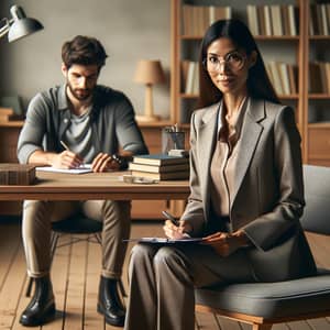 Professional Psychologist in Tranquil Office Setting