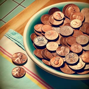 Retro Kitchen Table with 108 Copper Pennies