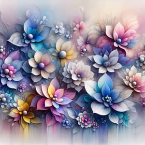 Whimsical Pastel Flowers | Abstract Botanical Art