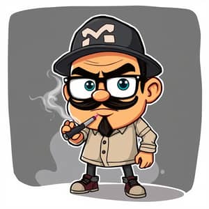 Gangster Cartoon Character - Smoky Illusion Art