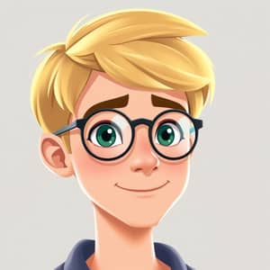 Cartoon Disney Style Young IT Student Illustration