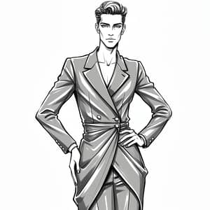 Stylish Dress Sketch of a Man