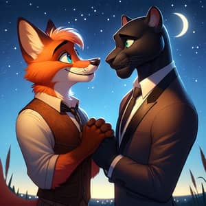 Two Furry Lovers Kissing: A Romantic Scene