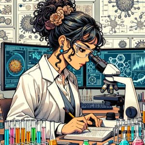 Anime Style Researching Scientist - South Asian Female