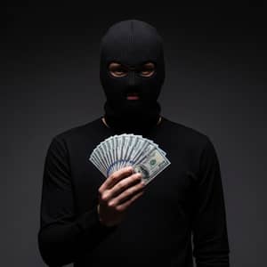 Mysterious Guy in Ski Mask Holding Money