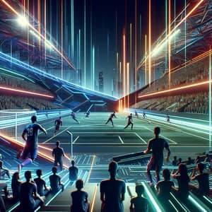 Futuristic Style Sports Competition: Spectacular Scene