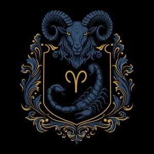 Classic Family Crest: Aries and Scorpius Design