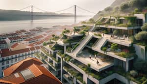 Roof Deck Apartment Complex with Lush Public Spaces and Lisbon View