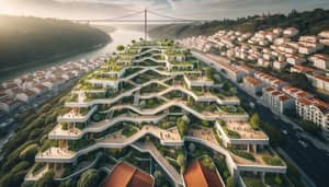 Unique Residential Complex with Green Rooftops | Urban Living Harmony