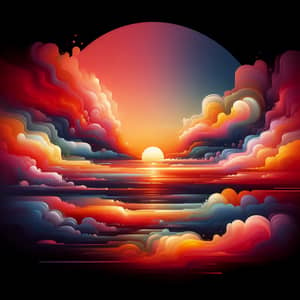 Abstract Sunset Art | Colorful Sky Painting