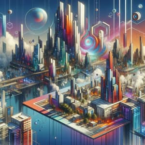 Futuristic Abstract Cityscape | Vibrant Urban Artwork