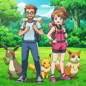 Pokemon Trainers: Beard Guy and Blonde Woman