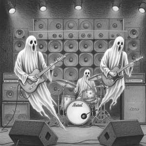 Ghostly Band in Grey Pencil Art