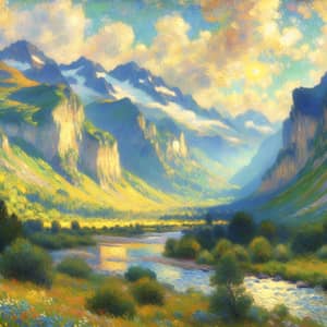 Impressionist Mountain Landscape Art