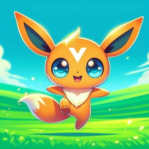 Victini: Playful Orange Creature with 'V' Symbol