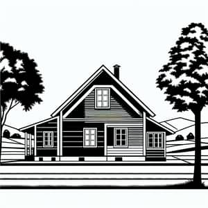 Minimalist Pastoral House: Black and White Popart