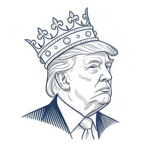 Trump Crown Line Drawing Art