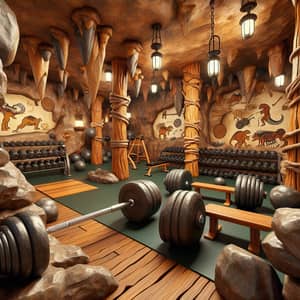 Stone Age Cartoon Gym: Workout in Prehistoric Style