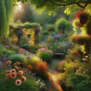 Serene Garden of Colorful Flowers in Canada