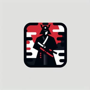 Ronin Minimalist Icon Design | Red Black Grey White