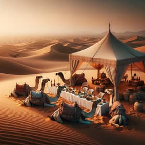 Enchanting Desert Feast with Camels in Dubai