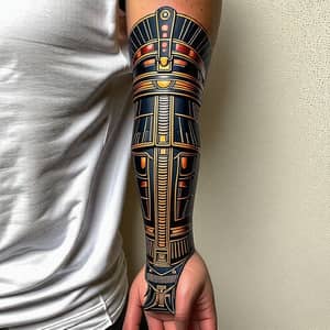 Ancient Egyptian Tattoo Forearm Sleeve Armor Designs