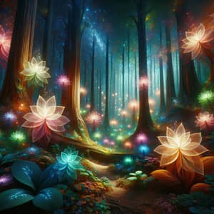 Glowing Flowers in a Magical Forest Experience