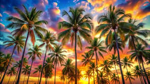 Abstract Palm Trees - Unique Art Designs