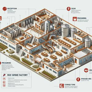 Comprehensive Floor Plan for Red Wine Factory