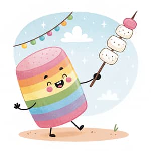 Joyful Colorful Marshmallow with Skewered Treats