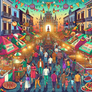 Feast of San Gennaro Illustration - Traditional Italian Festival