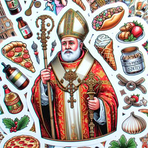 Feast of San Gennaro Sticker | Cultural Celebration Illustration