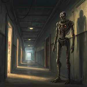 Cyborg Art: Dark Hallway Oil Painting