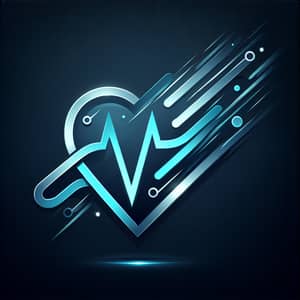 Futuristic ECG Sensor Icon | Blue & Silver Gradient Design