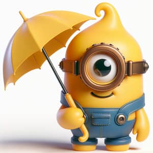 Adorable Minion with Umbrella | Fun Cartoon Character