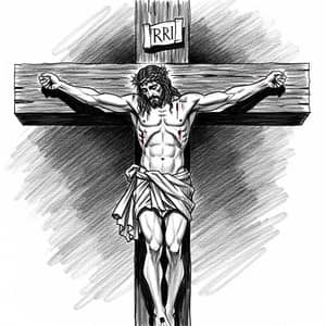 Sketch of Jesus on the Cross