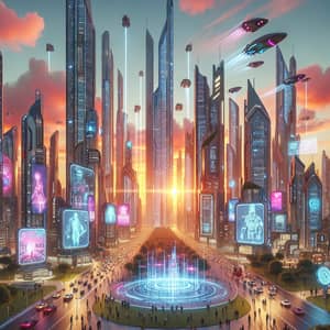 Futuristic Cityscape: Advantages of Technology