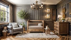 Vintage Woodland Boys Nursery Interior Design Ideas