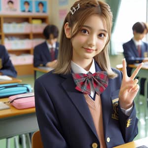 High School Student in Proper Uniform