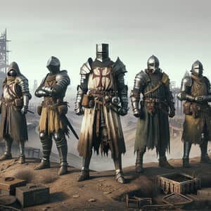 Medieval Armor Characters in Post-Apocalyptic Wasteland