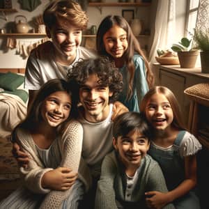 Delightful Moment with Five Siblings in Small Homely House