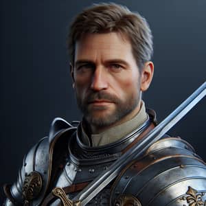 Realistic Portrait of Seasoned Knight | Short Blond Hair & Beard