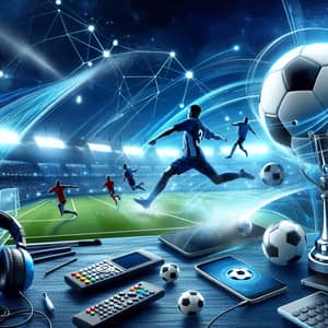 Blue Soccer Football Background for Streaming | 1920x1080