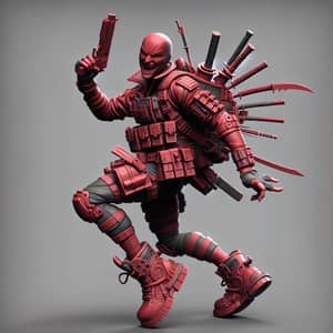 Highly Detailed 3D Printable Deadpool Model | STL Format